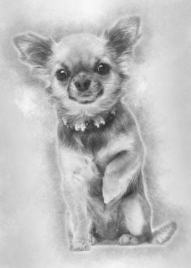 Chihuahua sitting and look