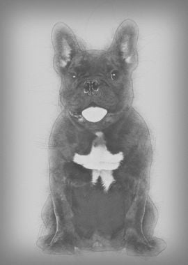 French Bulldog sitting aga