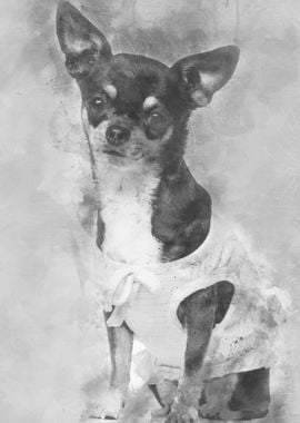 Chihuahua dressed sitting