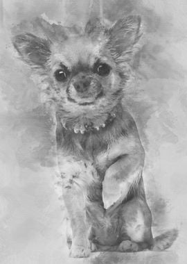 Chihuahua sitting and look