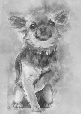 Chihuahua sitting and look