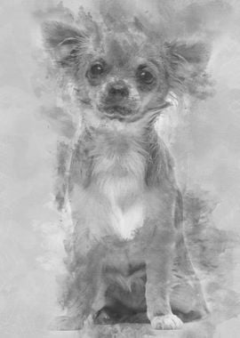 Chihuahua sitting and look