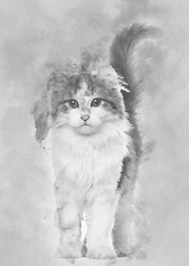 American Curl kitten 3 mon