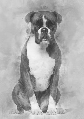 Boxer 3 years old sitting 