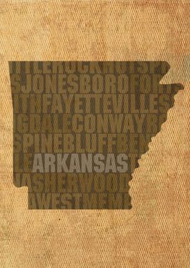 Arkansas State Words Map