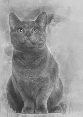 Chartreux cat 9 months old