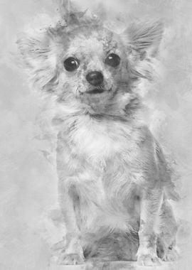 Chihuahua sitting and look