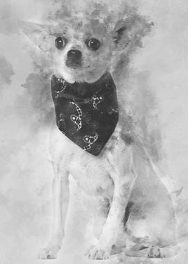 Chihuahua wearing handkerc