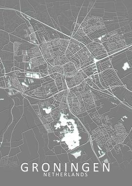 Groningen Grey City Map