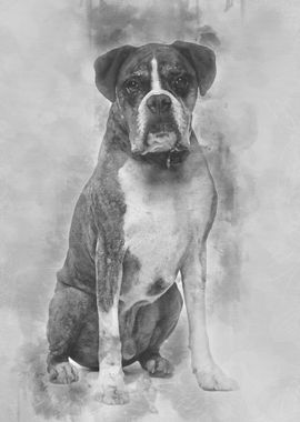 Portrait of Old Boxer 11 y