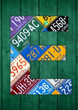 License Plate Letter E