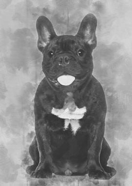 French Bulldog sitting aga