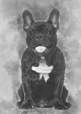 French Bulldog sitting aga