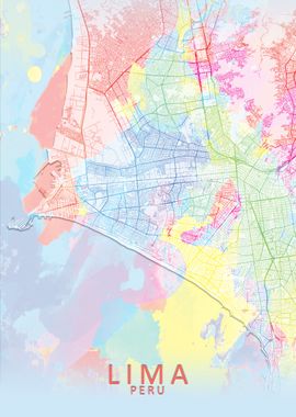 Lima Peru Splash City Map