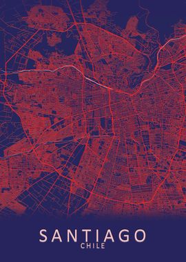 Santiago Blue City Map