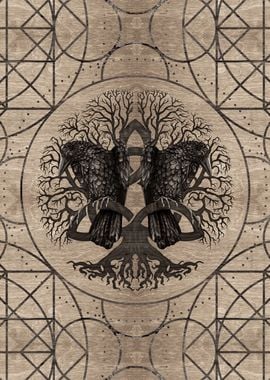 Tree of life  with ravens