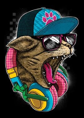 cool and wild cat artwork 