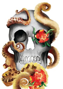 Skull Octopus Art