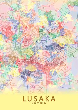 Lusaka Zambia City Map