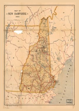 New Hampshire Map 1890