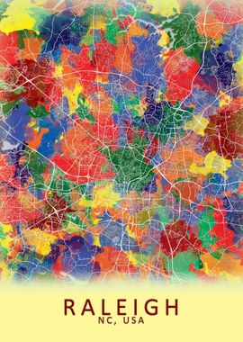 Raleigh NC USA City Map