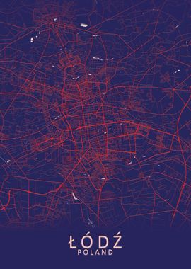 Lodz Poland City Map