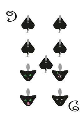 Spades Suit Nine of cats