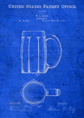 Beer Mug Patent Blueprint