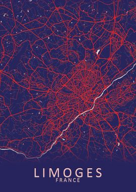 Limoges France City Map