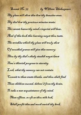 Sonnet 77 by Shakespeare