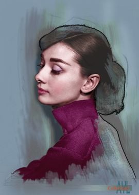 Audrey Hepburn colorized