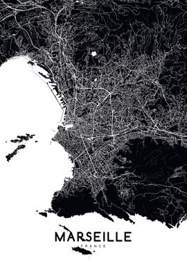 Marseille map black