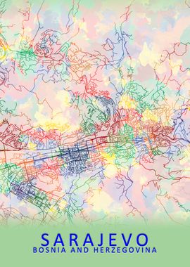 Sarajevo Bosnia City Map
