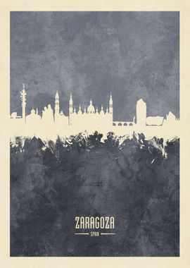 Zaragoza Spain Skyline