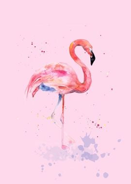 Flamingo Watercolour