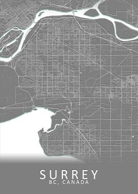 Surrey BC Canada City Map