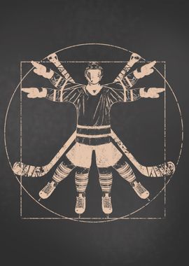 Vitruvian Man Ice Hockey