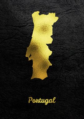 Golden Map Art Portugal