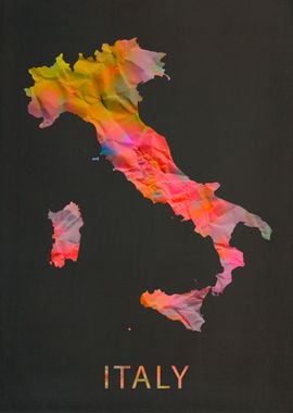 Italy Tie Dye Country Map