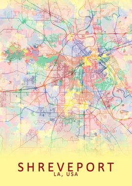 Shreveport LA USA City Map