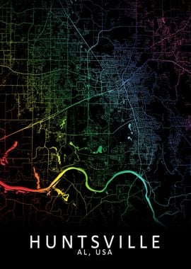 Huntsville AL USA City Map