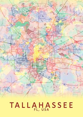 Tallahassee USA City Map