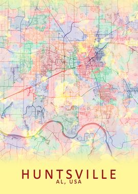 Huntsville AL USA City Map