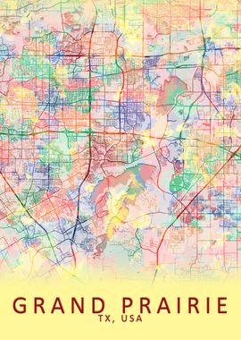 Grand Prairie USA City Map