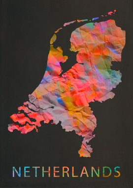 Netherlands Tie Dye Map