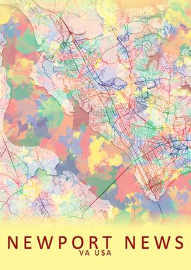 Newport News USA City Map