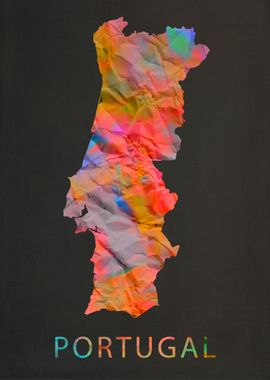 Portugal Tie Dye Map