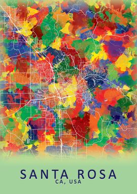 Santa Rosa CA USA City Map