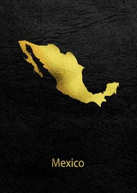 Golden Map Art mexico