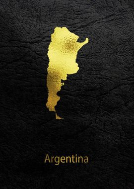 Golden Map Art Argentina